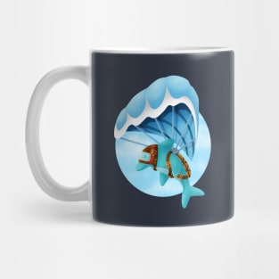 Dolphin flying with the wave(parachute jump) Mug